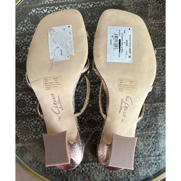 NWT CIRCUS NY by SAM EDELMAN Faye Metallic Twist Strappy Slide Sandals Size 9 - Picture 7 of 7